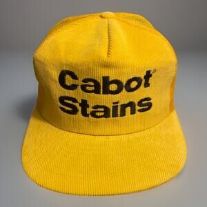 VTG 80S CABOT WOOD STAINS CARPENTRY RETRO CORDUROY TRUCKER